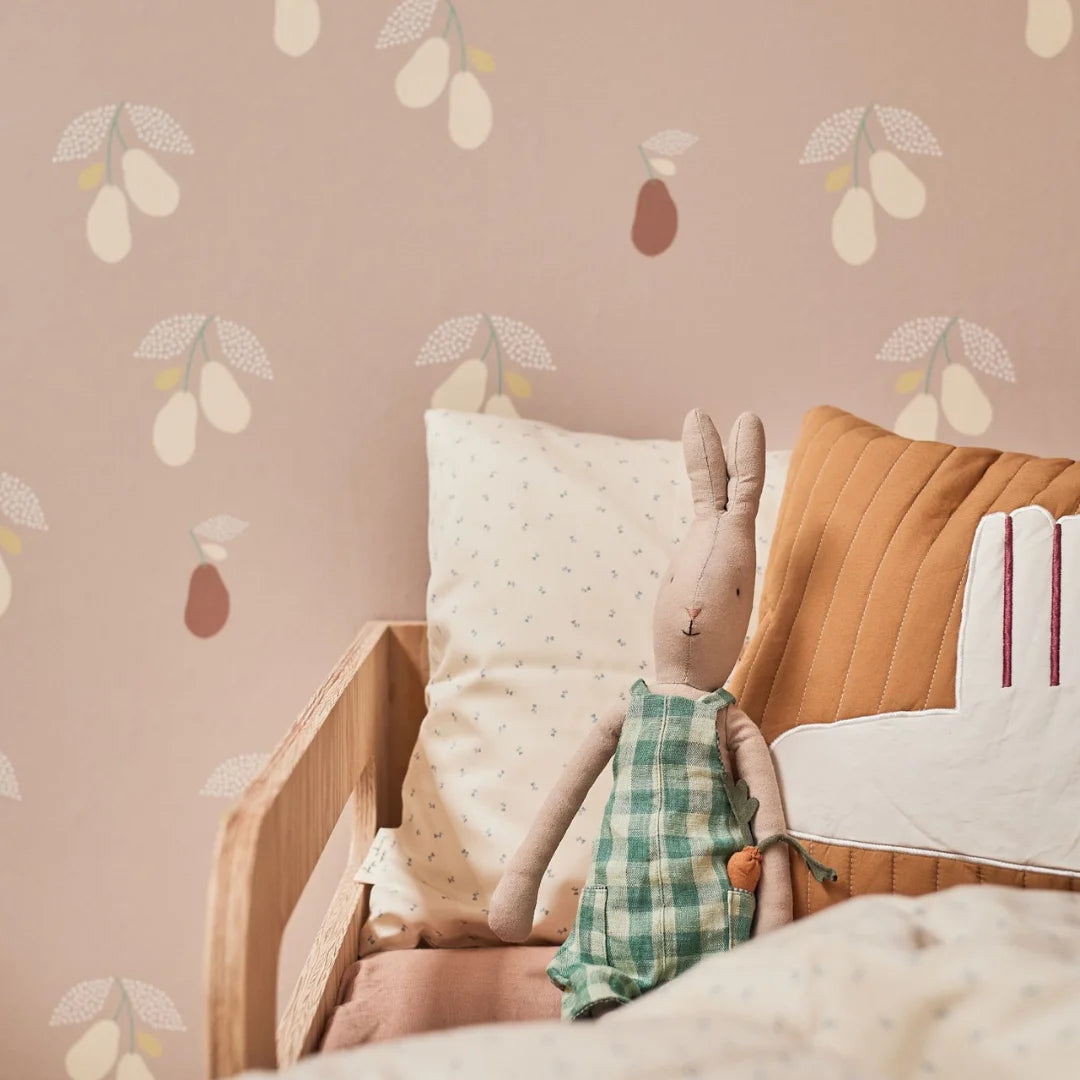 Behang voor kinderkamer of babykamer met peren