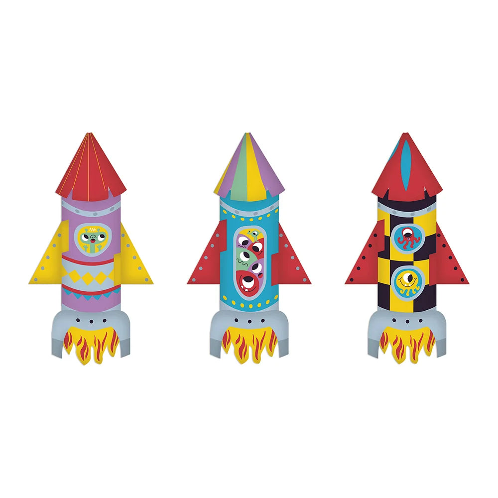 Knutselpakket voor jongens om rakketten te bouwen van het merk Janod