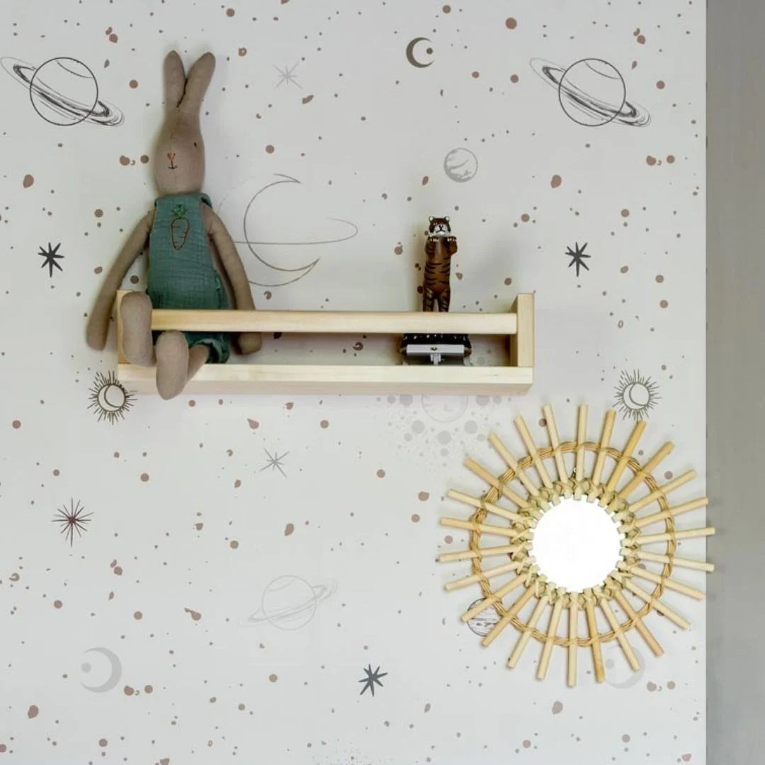 Behang voor de kinderkamer met sterren in ruimte thema van Little Amour