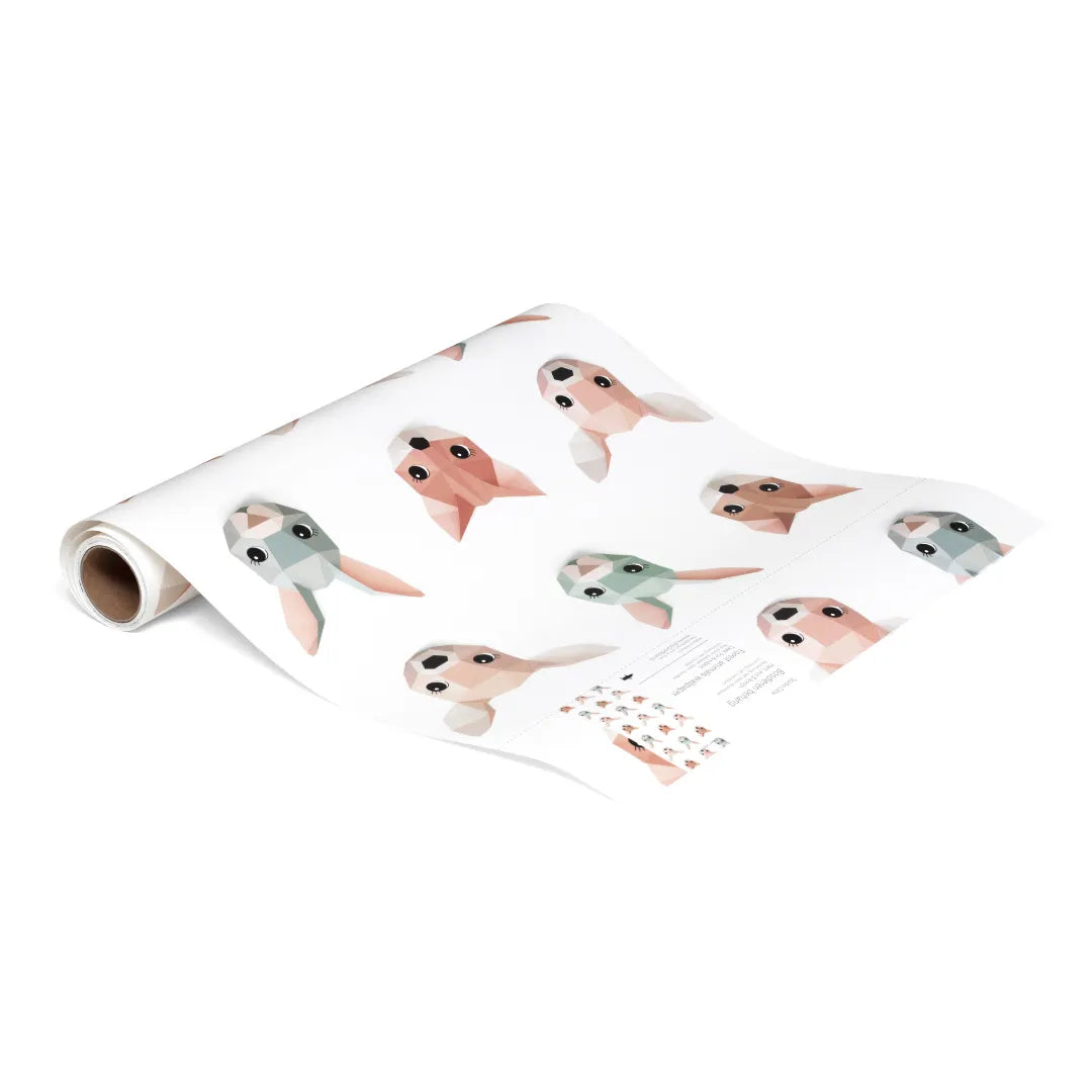 Behang met bosdieren - wit