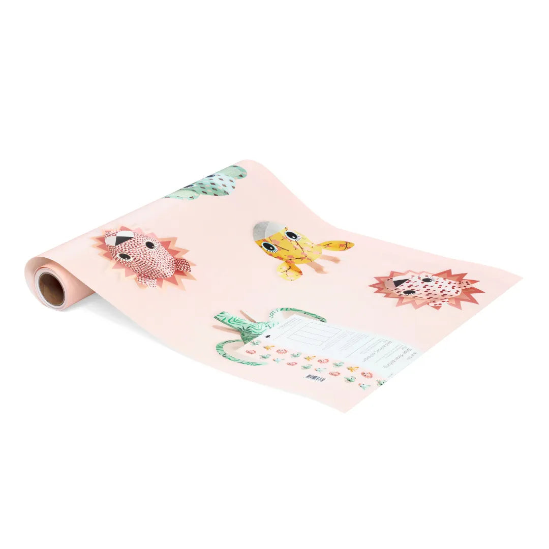 Safari dieren behang met olifanten, leeuwen, giraffen en zebra's voor kinderkamers.