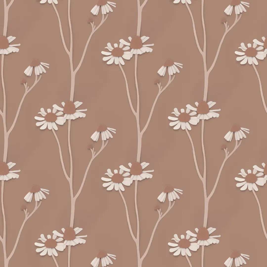behang met kamille bloemen voor meisjeskamers en babykamers