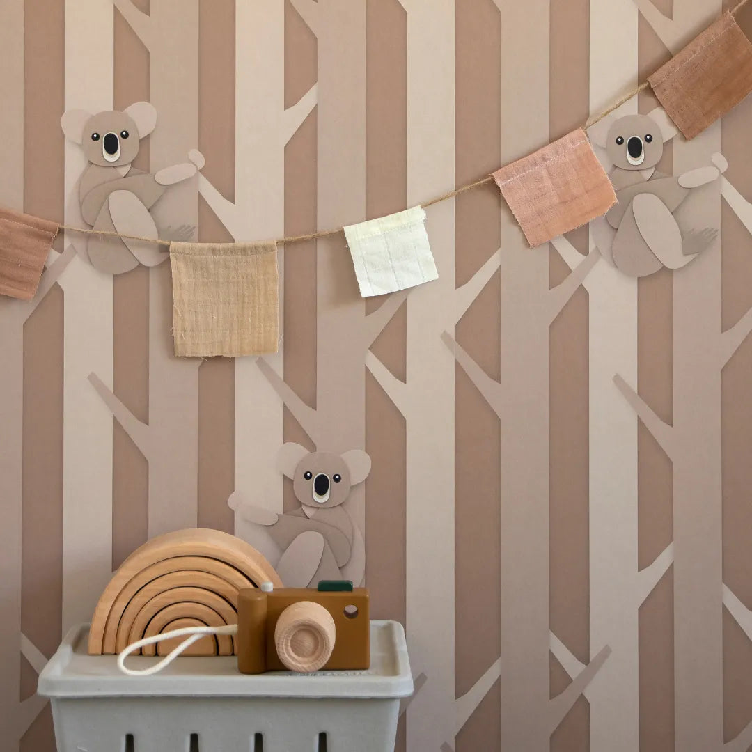 Behang voor babykamers of kinderkamers met koala's