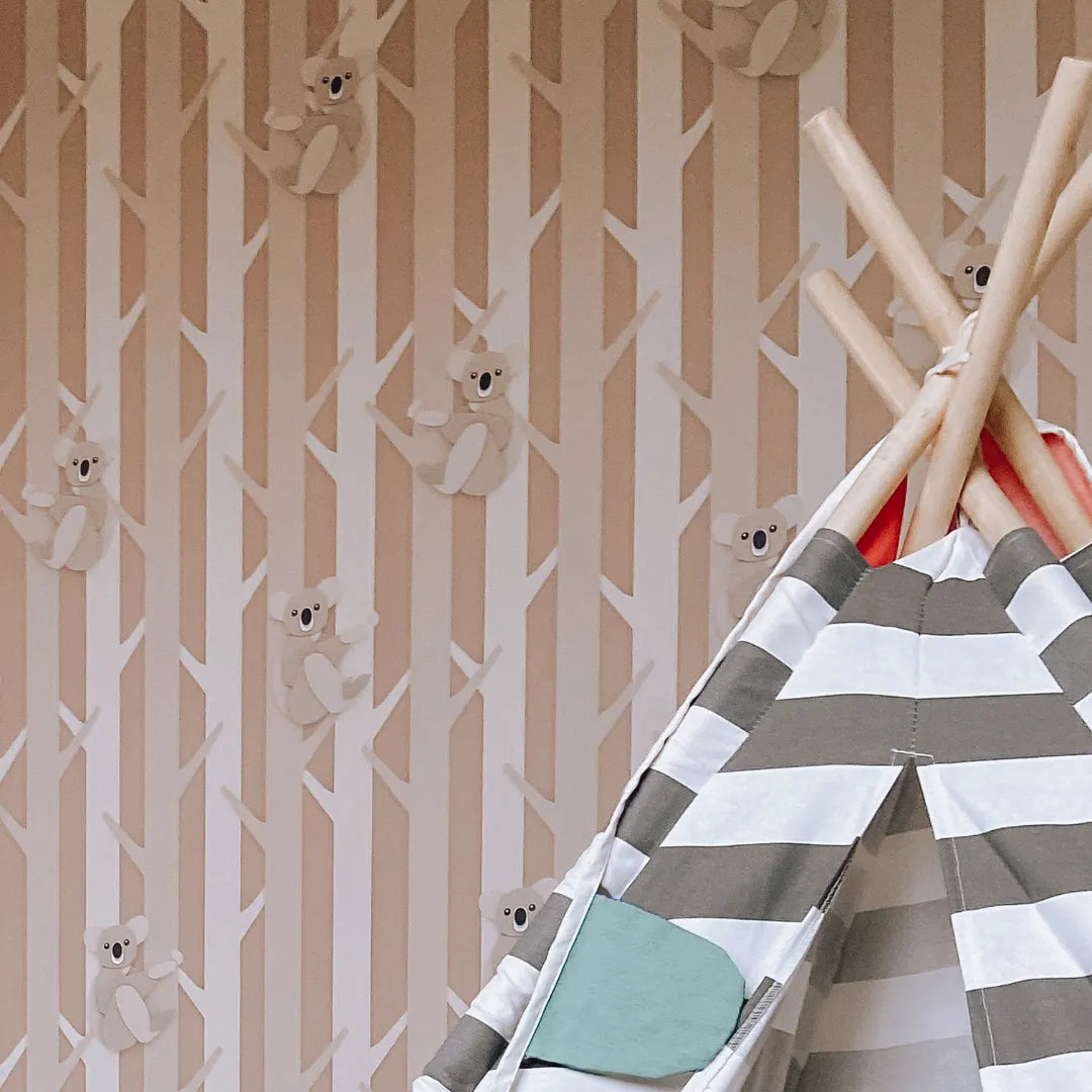 Behang voor babykamers of kinderkamers met koala's
