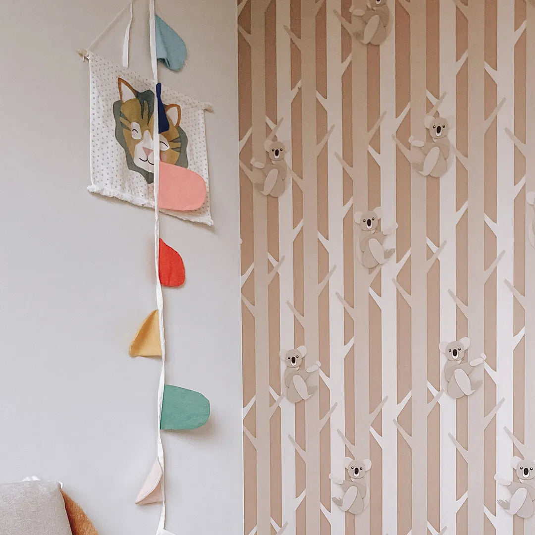 Behang voor babykamers of kinderkamers met koala's