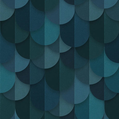 Blauw kinderkamer behang met schubben print