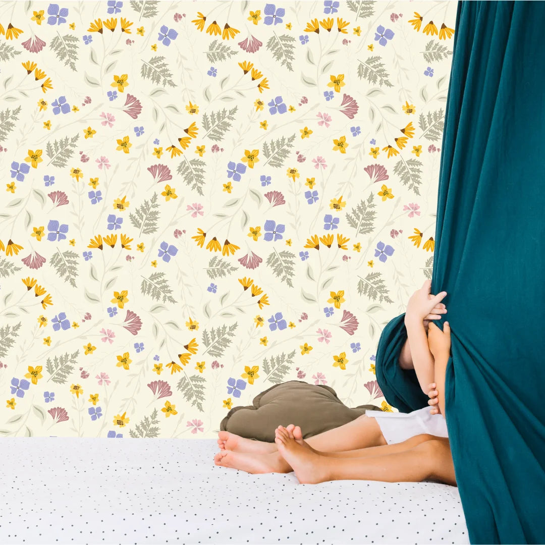 veldboeket behang voor kinderkamer