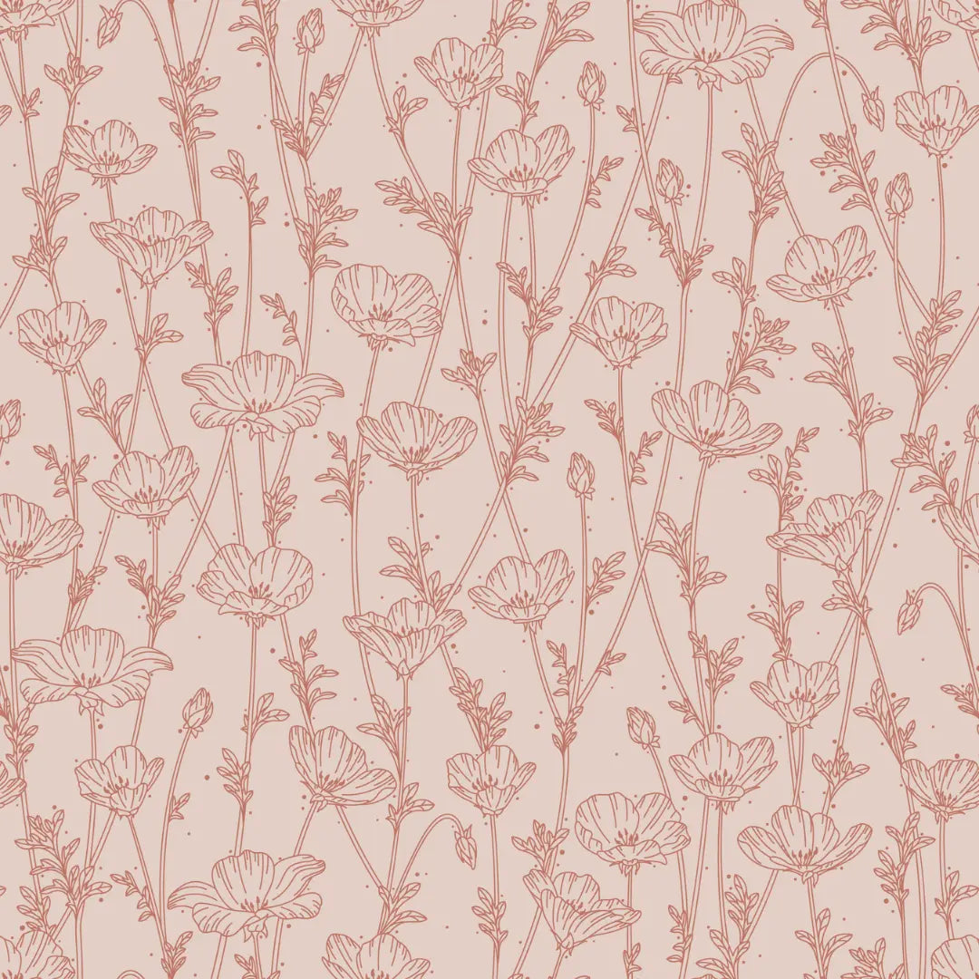 Kinderkamer behang met wilde bloemen