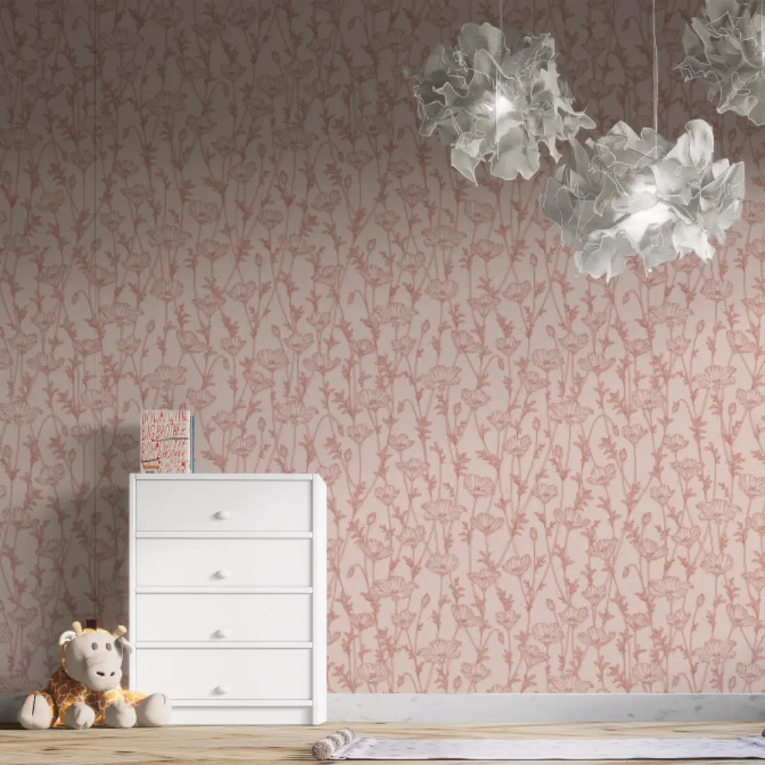 Kinderkamer behang met Franse bloemen