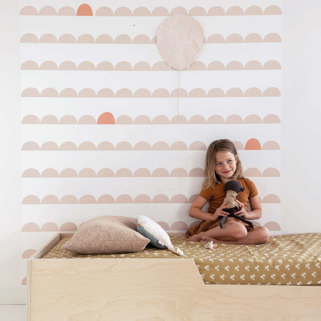 Bibelotte éénpersoons Hoeslaken Onder de bloemen - okergeel