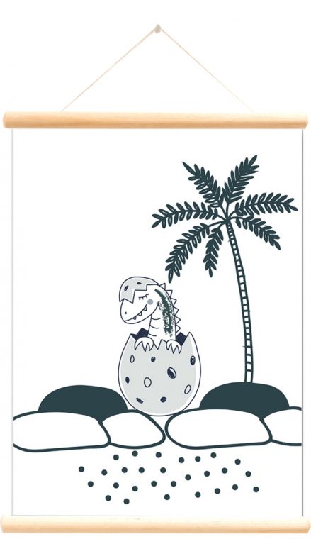 Schoolplaat_kinder_kamer_poster_dinosaurussen_jongens_wit_