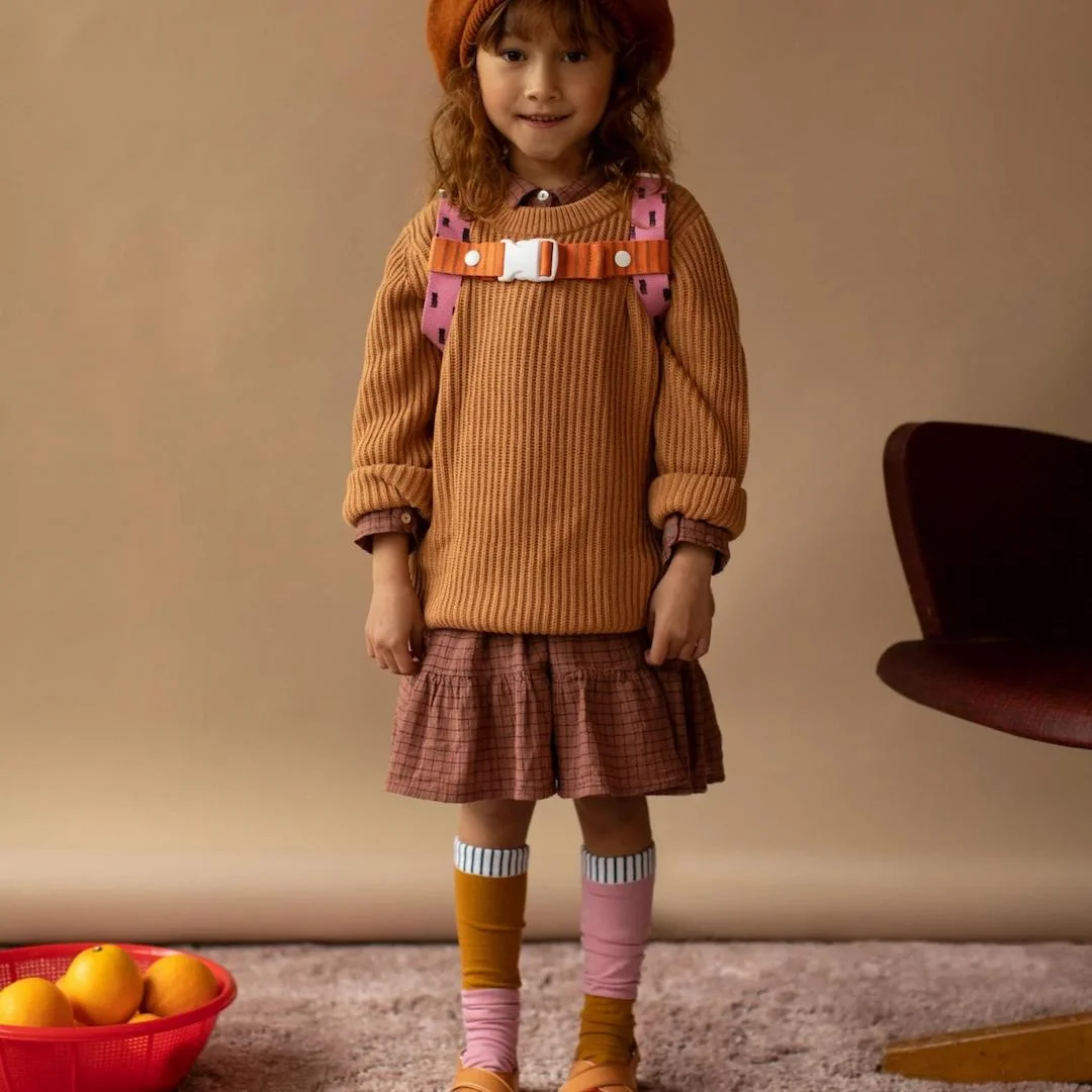 Sticky Lemon kniekousen roze bruin voor kinderen