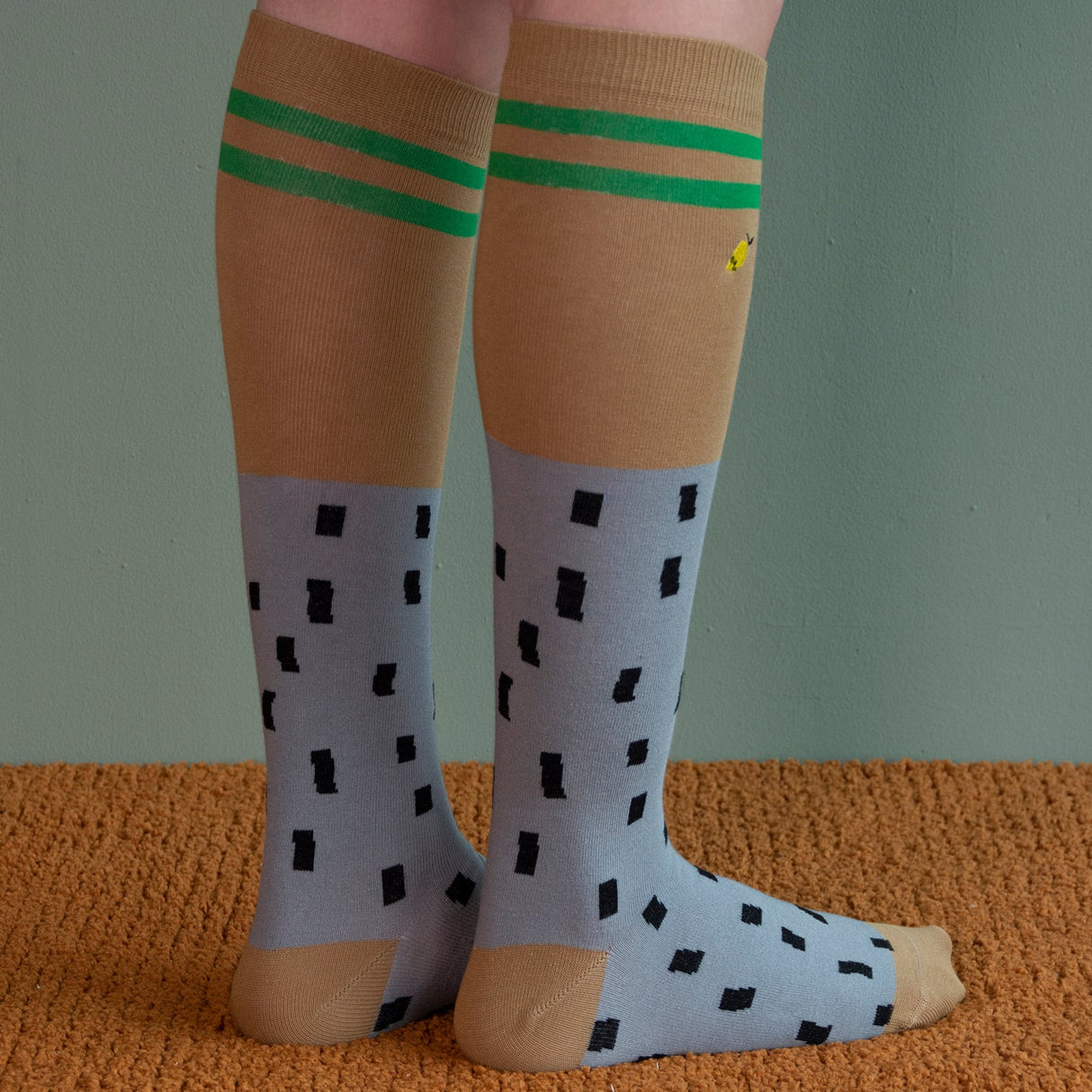 Kinder kniekousen in blauw en groen van Sticky Lemon