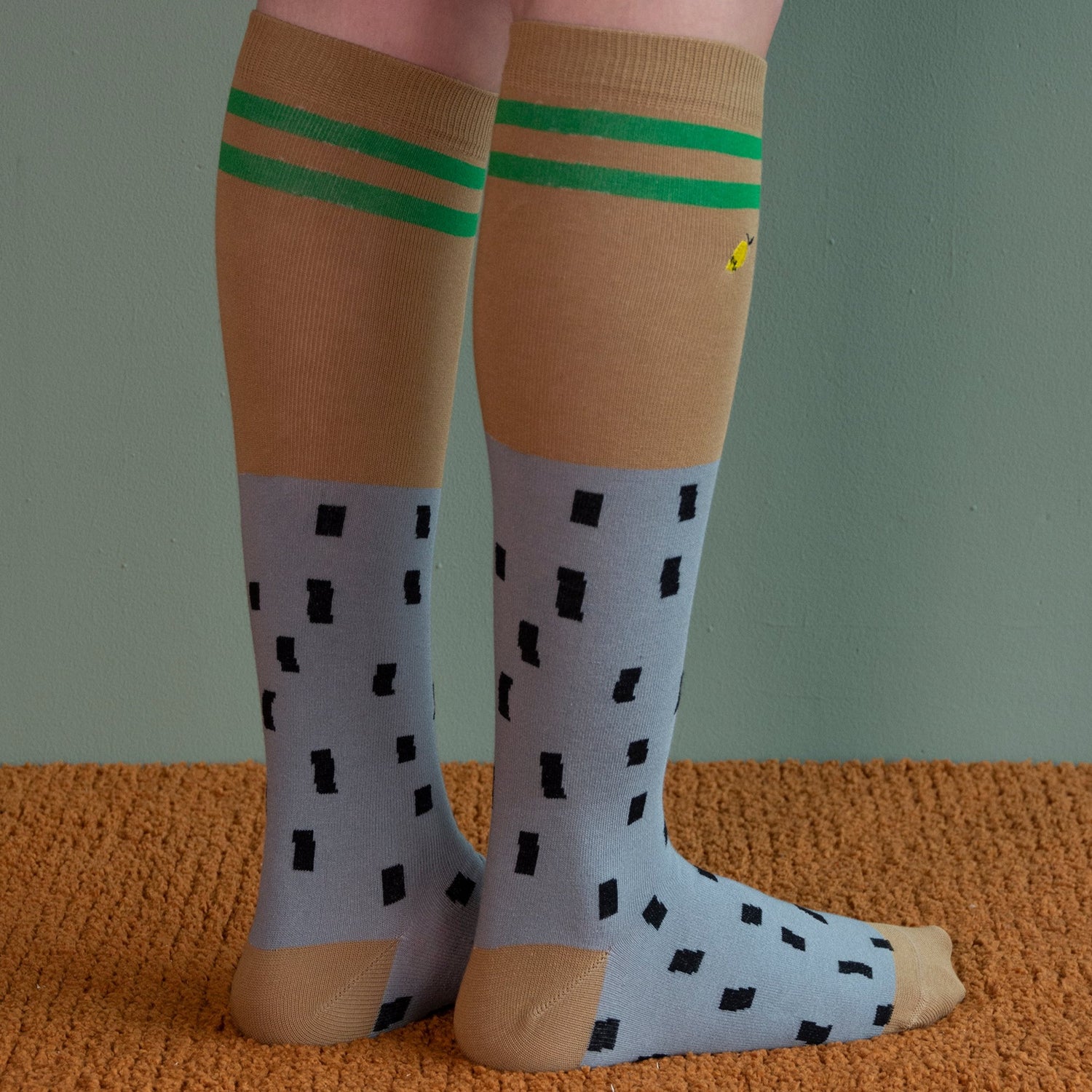 Kinder kniekousen in blauw en groen van Sticky Lemon