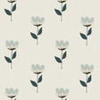 Bibelotte behang - Retrobloem blauw