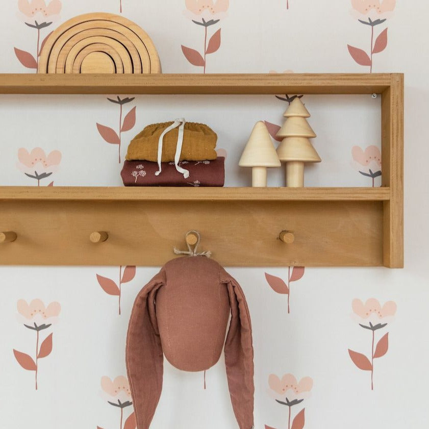 Bibelotte behang - Retrobloem roze