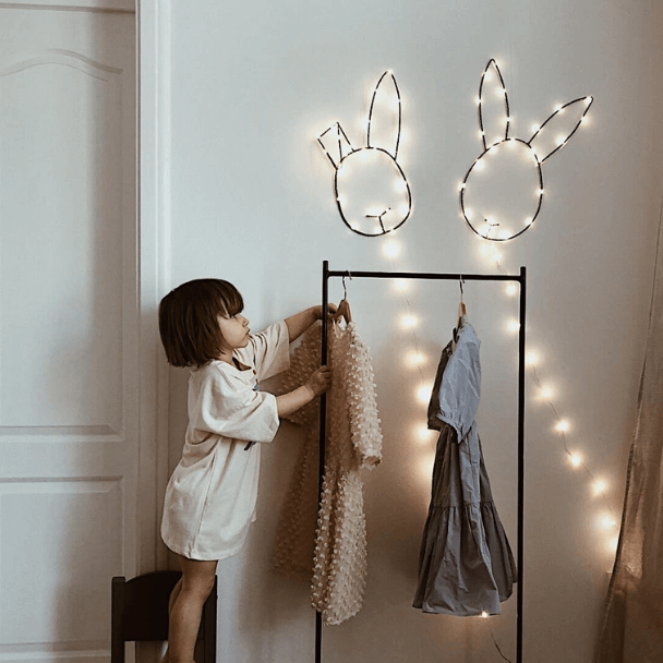 Konijnen draadlamp - 1 oor omlaag