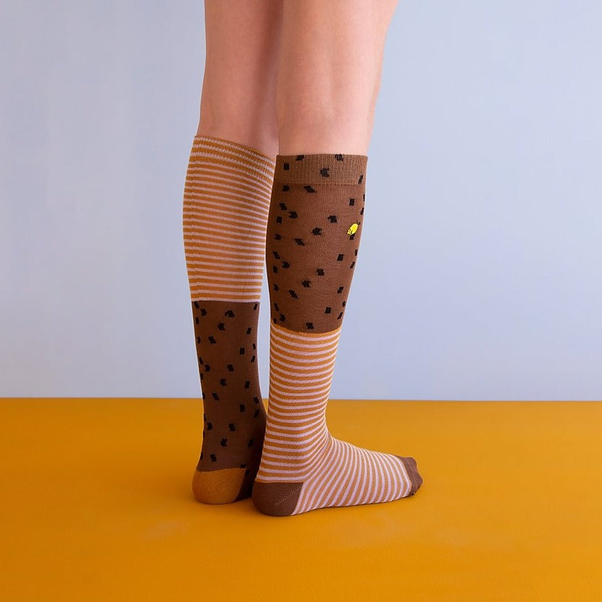 Sticky Lemon kniekous kleur Cinnamon Brown