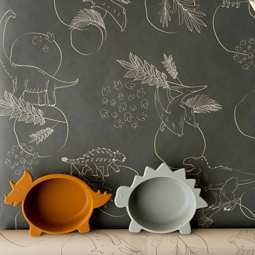 Dinosaurus planet behang groen - Little Amour