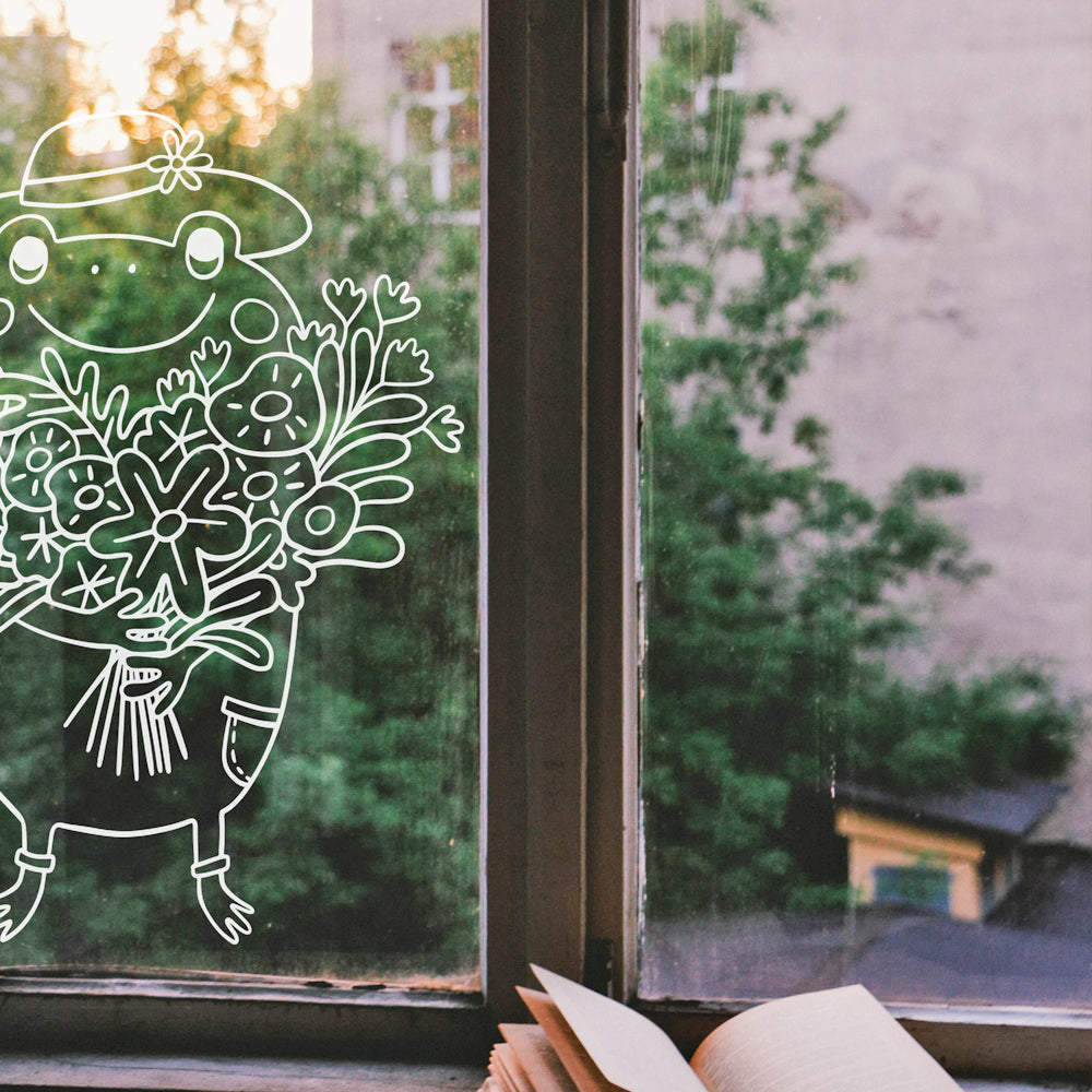 Bloemen raamtekening