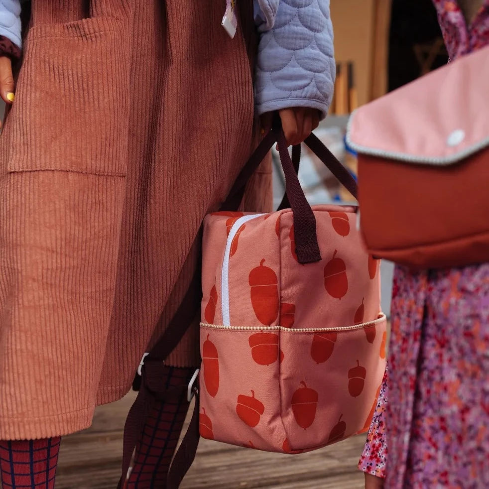 Sticky Lemon envelope collection - special edition acorn. Roze en rode kinder rugzak