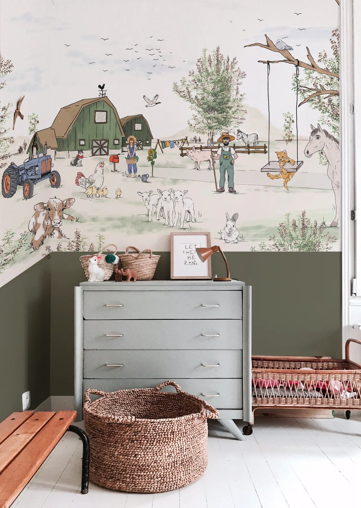 Boerderij behang kinderkamer of babykamer