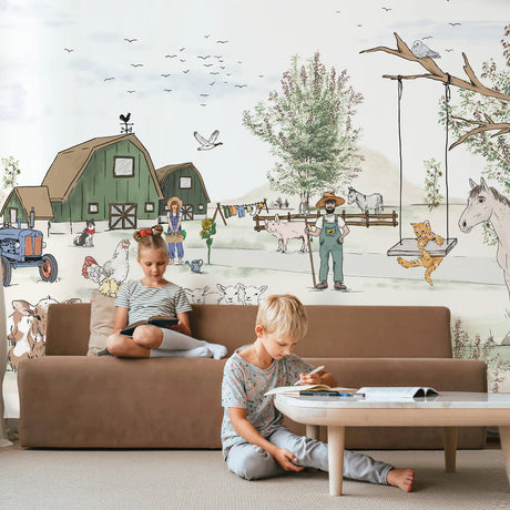 Boerderij behang kinderkamer of babykamer