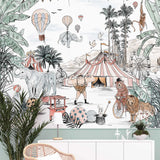 Kinderkamerbehang babykamerbehang circus thema