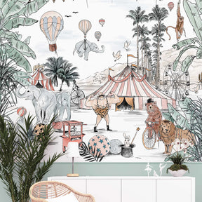 Kinderkamerbehang babykamerbehang circus thema