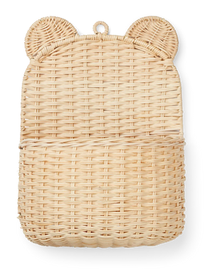 Wandmand / opbergmand van rotan voor kinderkamer van het merk Liewood