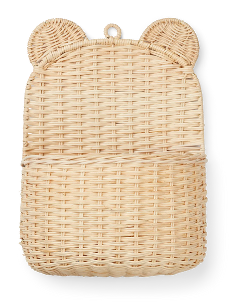 Wandmand / opbergmand van rotan voor kinderkamer van het merk Liewood