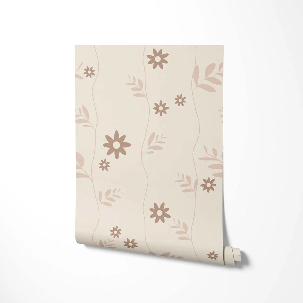 Behang Bloemen Daisy Brown