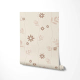 Behang Bloemen Daisy Brown