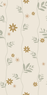 Behang Bloemen Daisy Oker