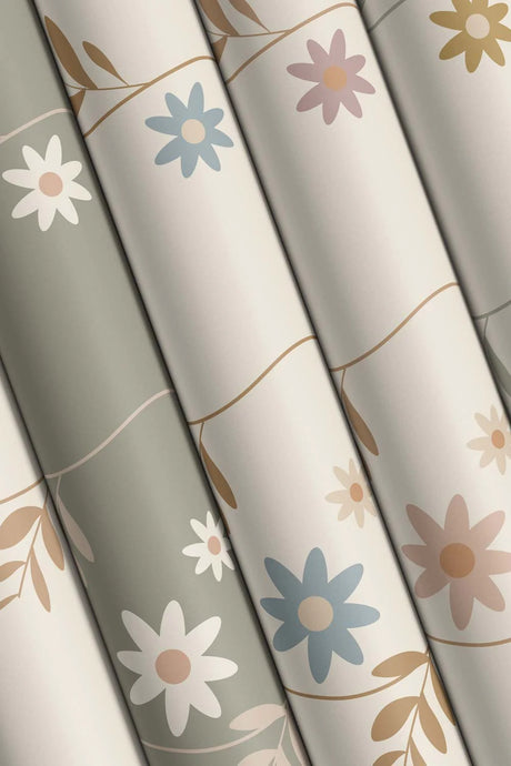 Behang Bloemen Daisy Green
