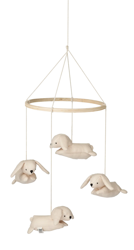 Babymobiel Liewood voor wieg of box met schattige witte honden