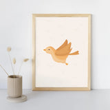 Vogel poster speciaal ontworpen voor babykamer of kinderkamer