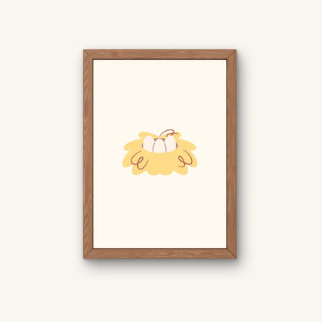 Gans en kip poster. Drieluik met geillustreerde boerderijdieren. Speciaal ontworpen voor babykamer of kinderkamer.