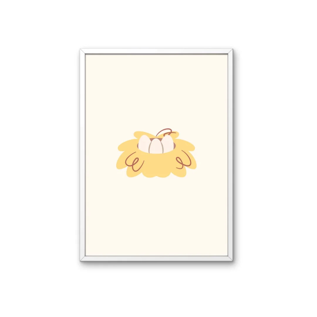 Gans en kip poster. Drieluik met geillustreerde boerderijdieren. Speciaal ontworpen voor babykamer of kinderkamer.