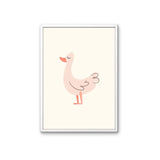 Gans en kip poster. Drieluik met geillustreerde boerderijdieren. Speciaal ontworpen voor babykamer of kinderkamer.