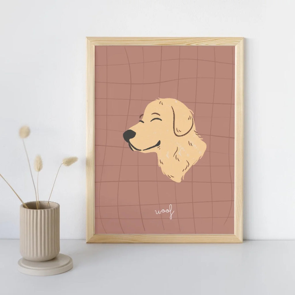 Tweeluik poster kat en hond. Retro stijl, ontworpen voor kinderkamers.