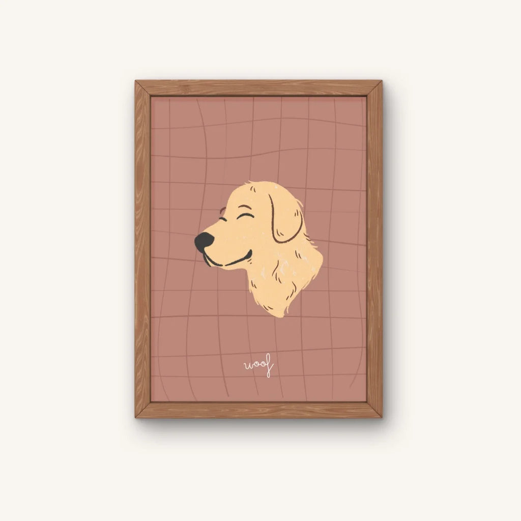 Tweeluik poster kat en hond. Retro stijl, ontworpen voor kinderkamers.