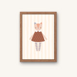 Drieluik poster set voor kinderkamer met konijn, kat en beer.