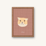 Tweeluik poster kat en hond. Retro stijl, ontworpen voor kinderkamers.