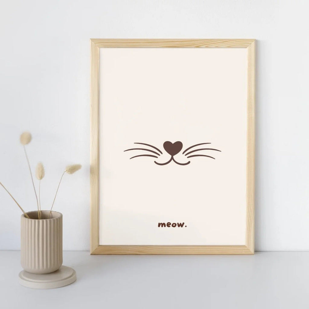 Poster voor kattenliefhebbers. Ontworpen voor de kinderkamer of babykamer.