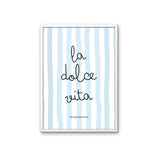 Poster met de tekst la dolce vita, speciaal ontworpen voor de slaapkamer of kinderkamer. Handgeschreven tekst op retro achtergrond.