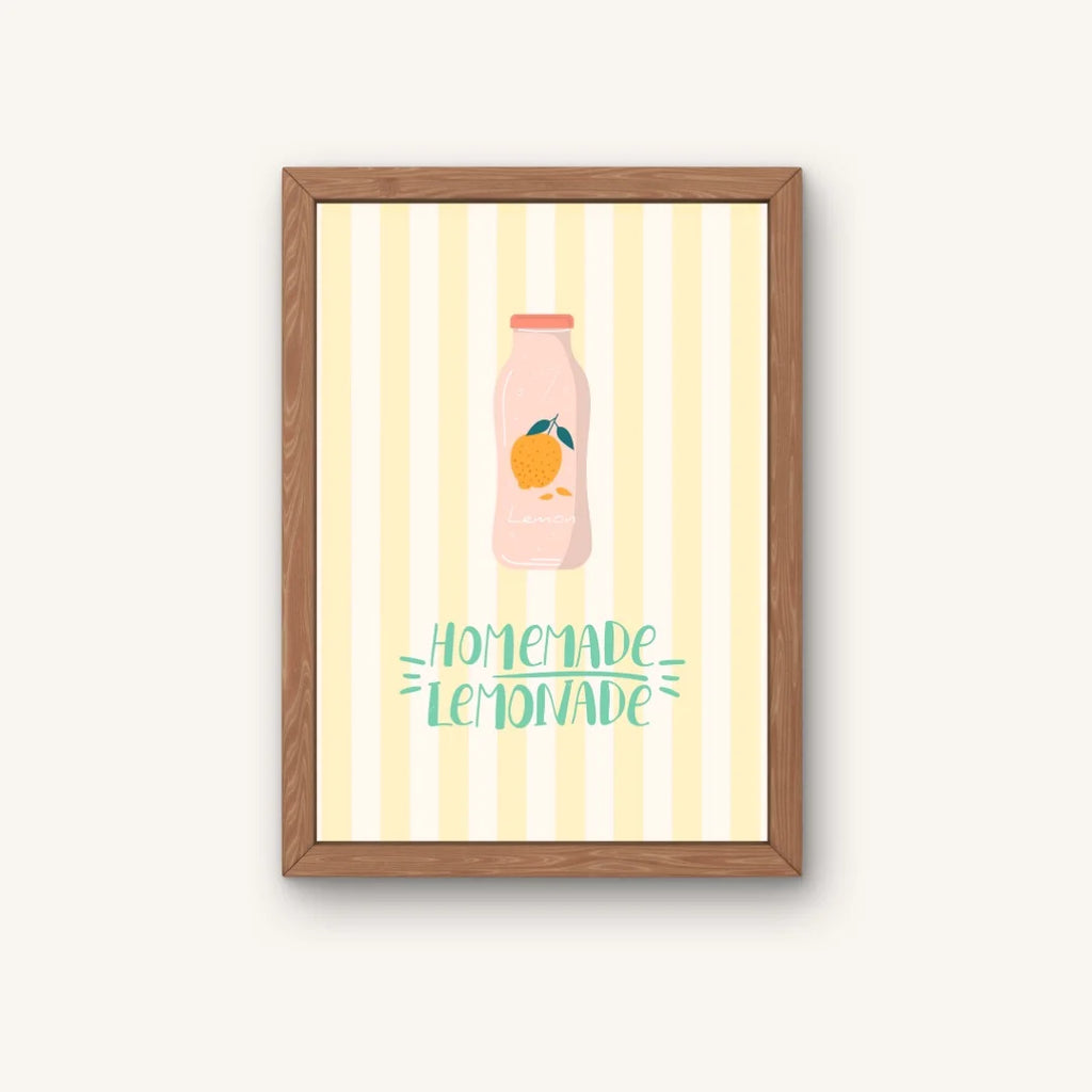 Retro homemade lemonade poster voor kinderkamer of babykamer.