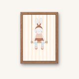 Drieluik poster set voor kinderkamer met konijn, kat en beer.