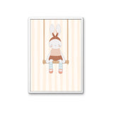 Drieluik poster set voor kinderkamer met konijn, kat en beer.