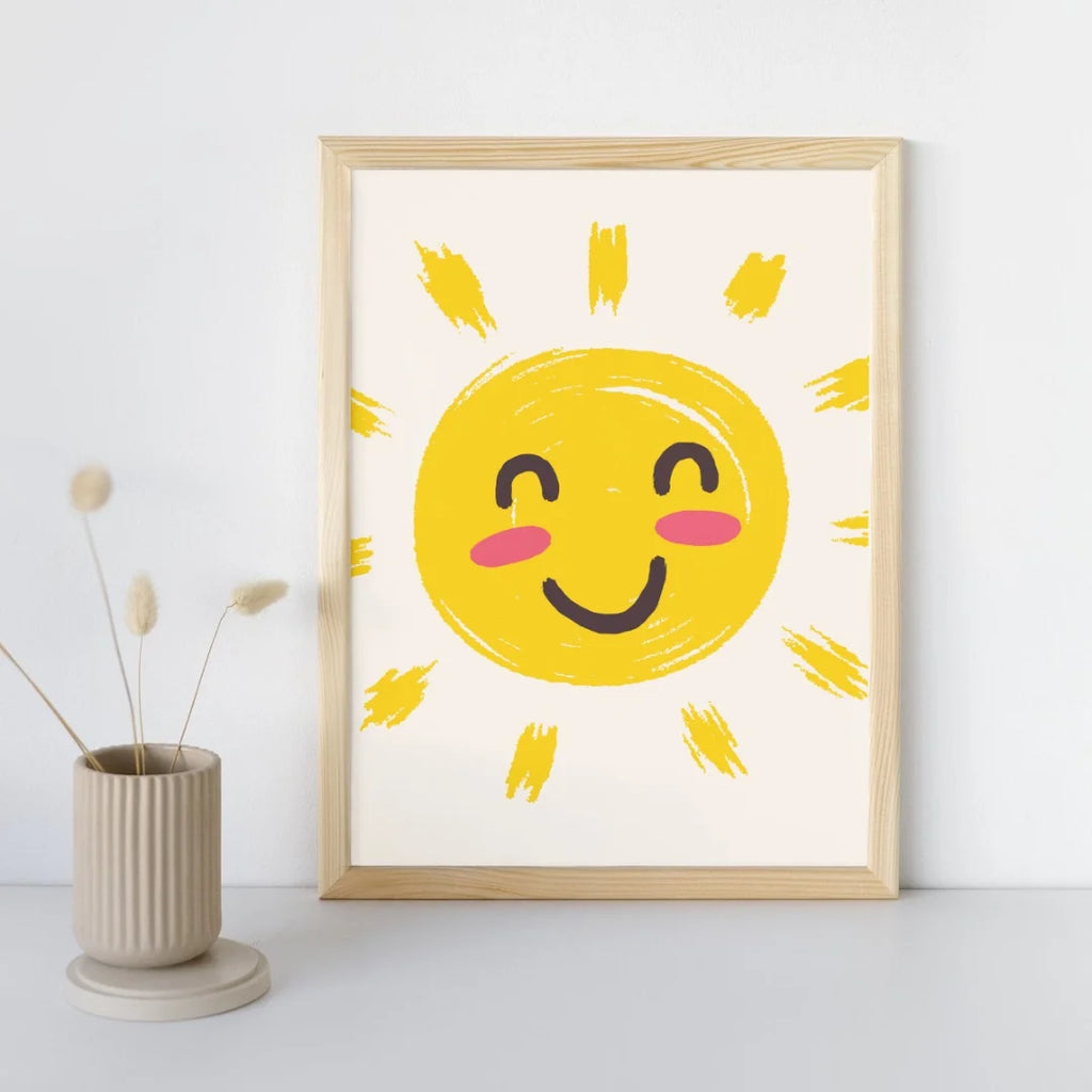 Poster met zon illustratie voor kinderkamer of babykamer